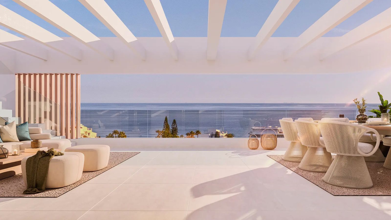 Moderna terraza con impresionantes vistas al mar